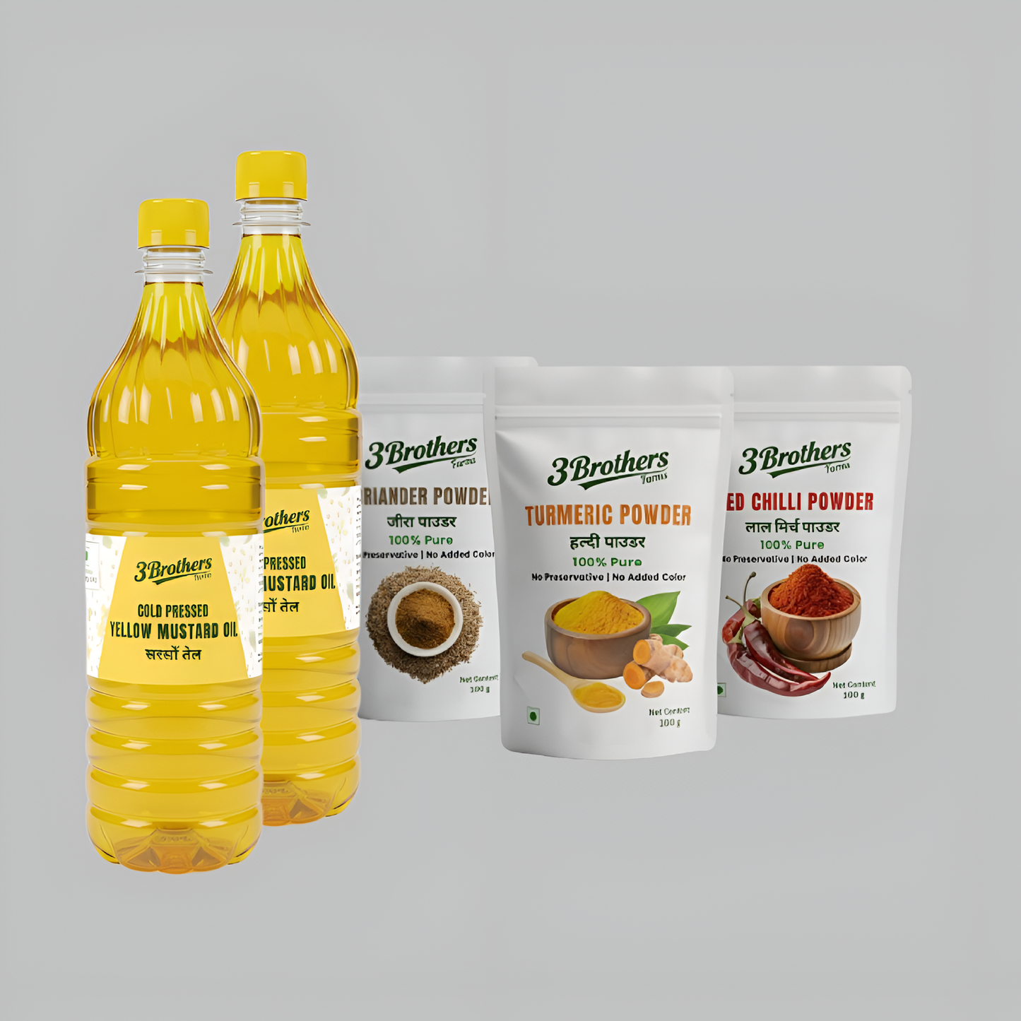 Combo Pack (Yellow Mustard Oil & Spices)