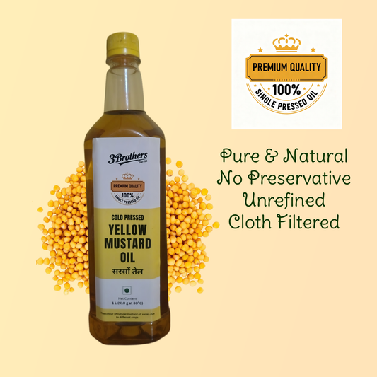 Premium Yellow Mustard Oil - 100% Single Pressed