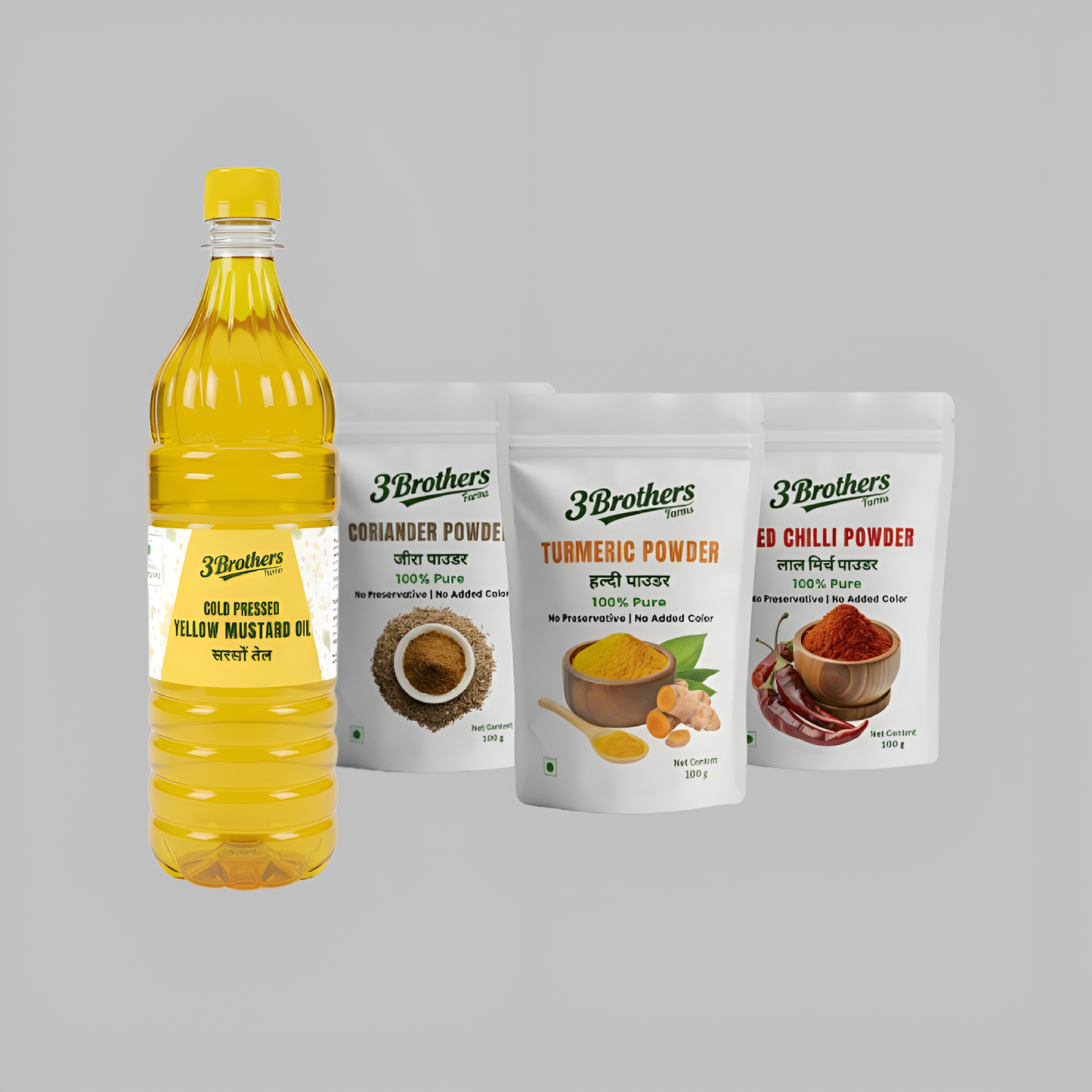 Combo Pack (Yellow Mustard Oil & Spices)